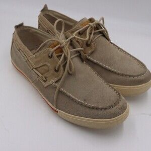 Tommy Bahama Calderon Tan Suede Leather Boat Shoes Size 9 - Classic Deck Loafer